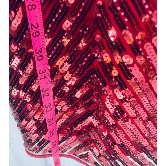 Ace Of Spades Wine Red Sequin Bodycon Dress By Lulu’s Size Small - Picture 9 of 11
